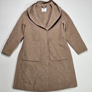 Belle & Bloom Walk This Way Wool Blend Oversized Coat - Oat